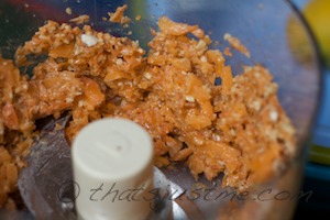 chop the nuts and apricots in the food processor
