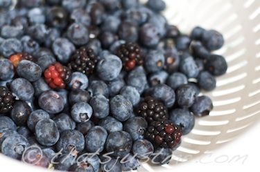 blueberries and blackberries