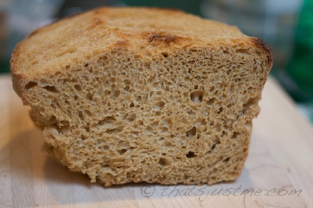 a delicious crumb from my bread that got stuck in pot