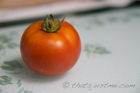 first tomato from the garden this year