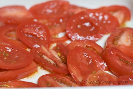 tomatoes ready to be roasted in oven